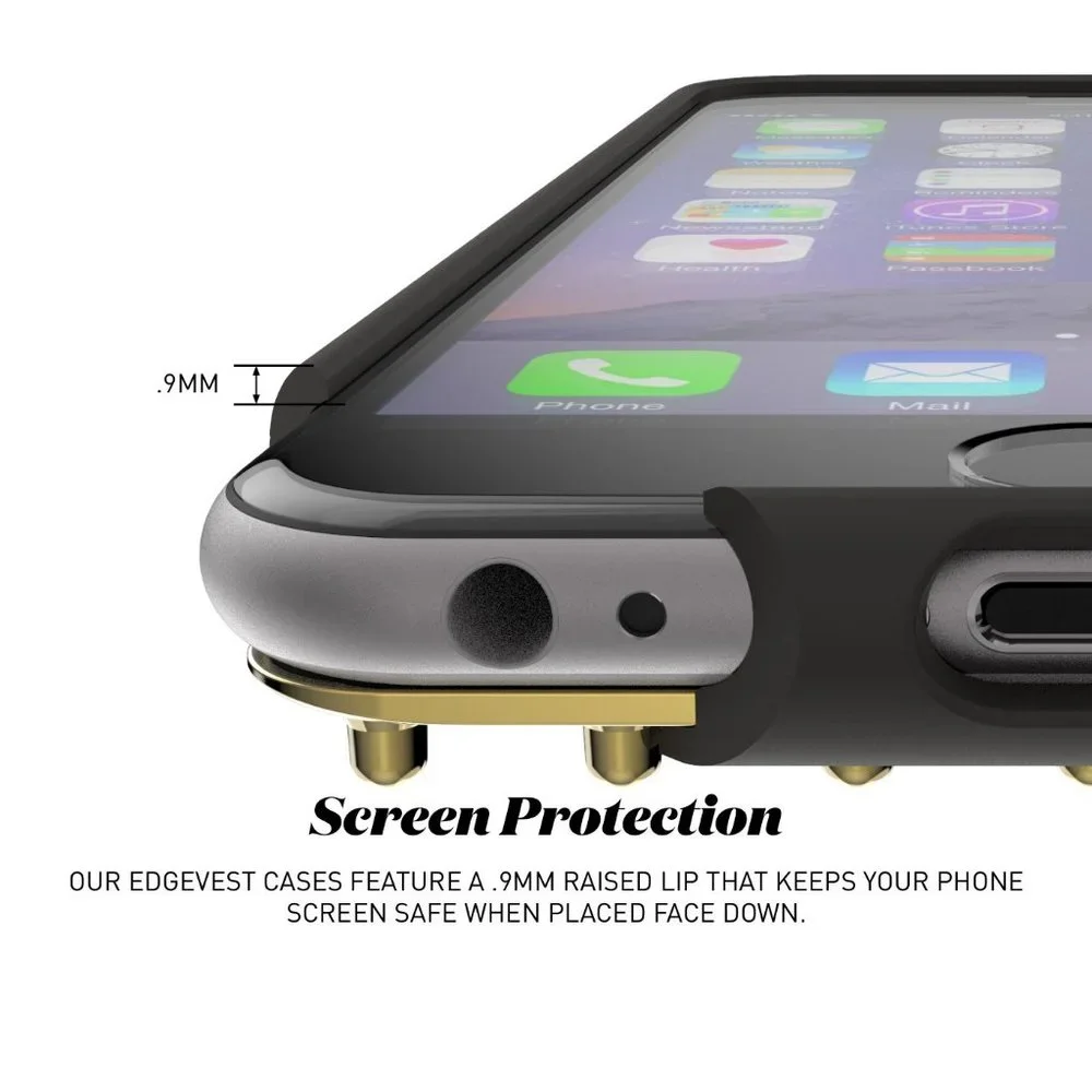 AGENT18 Slim CASE Cover Studs Apple iPhone 6 & 6S NEW NIB Black Gold Studs HPπ - Picture 7 of 12